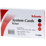 125X200MM SYSTEM CARDS RULED WHITE 31686 8X5 PK100 26516