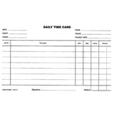 DAILY TIME CARD CARDS 5X8 PK250