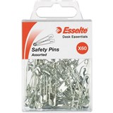 ESSELTE SAFETY PINS ASSORTED PK60