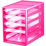 ITALPLAST 4 DRAWER OFFICE ORGANISER CABINET WATERMELON 4 DRAWER
