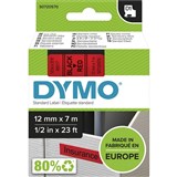 DYMO 1000 TAPE BLACK ON RED 12MM ESS345017 SD45017 ROLL D1
