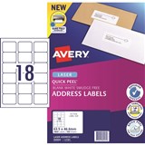 AVERY LASER LABEL  L7161 18SHT 635X466 BX100