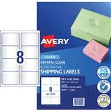 AVERY LASER LABEL L7565 PK25 CRYSTAL CLEAR 8UP