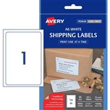 AVERY A6 SHIPPING LABELS L7175 1LPSht 105x148mm White Pack of 25