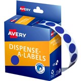 AVERY DISPENSER LABEL CIRCLES DMC14BL 14MM BLUE 937236 P1050