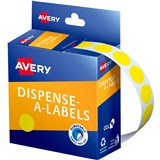 AVERY DISPENSER LABEL CIRCLES DMC14Y 14MM YELLOW 937239 P1050