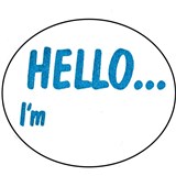 AVERY DISPENSER LABELS PRINTED HELLO IM DMO5843HE 58X43MM PK100