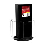 DEFLECTO BROCHURE HOLDER DL COUNTER TOP ROTATING BLACK