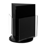 DEFLECTO BROCHURE HOLDER A4 COUNTER TOP ROTATING BLACK