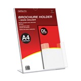 DEFLECTO SIGN MENU HOLDER SLANTED DL BROCHURE POCKET A4 PORTRAIT