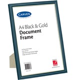 A4 QFRAME CERTIFICATE FRAME BLACK WITH GOLD TRIM