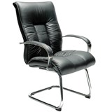 BIG BOY DIRECTORS CHAIR MEDIUM BACK WITH ARMS CANTILEVER BLACK LEATHER