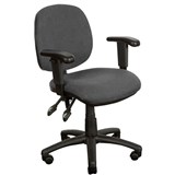 CRESCENT TASK CHAIR WITH ARMS BLACK FABRIC