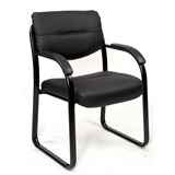YS DESIGN CORKMAN CLIENT CHAIR BLACK LEATHER
