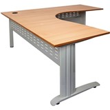 RAPID SPAN CORNER WORKSTATION W1800xD1800xH700mm Beech Top Silver Legs