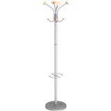 ALBA COAT RACK 4 HOOK SILVER  WOOD