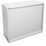 GO TAMBOUR DOOR CUPBOARD White Satin H1016xW900xD470mm