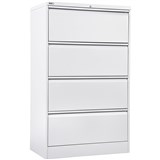 GO LATERAL FILING CABINET 4 Drawer White Satin H1321xW900xD470mm