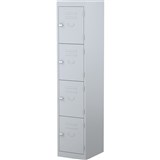 STEELCO PERSONNEL LOCKER 4 Door Silver Grey H1830xW380xD460mm