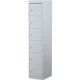 STEELCO PERSONNEL LOCKER 6 Door Silver Grey H1830XW380mm