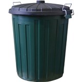 GARBAGE BIN  55 LITRE GREEN BIN BLACK LID