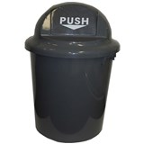 CLEANLINK RUBBISH BIN Circular Bullet Lid 60Lt Grey 45 x 79cm