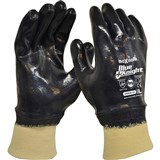 MAXISAFE BLUE KNIGHT NITRILE FULLY DIPPED GLOVES KNIT WRIST Medium