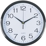ITALPLAST 30CM WALL CLOCK Black FrameWhite Face