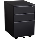 SUMMIT BLACK METAL MOBILE PEDESTAL 2 DRAWER 1 FILE YSMMPB