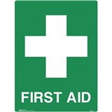 BRADY EMERGENCY SIGN First Aid 600x450mm Polypropylene