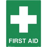 BRADY EMERGENCY SIGN First Aid 600x450mm Metal