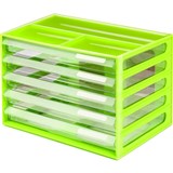 ITALPLAST A4 DOCUMENT CABNET 5 Drawer LimeClear