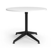 RAPIDLINE ESTILLO DISC BASE ROUND TABLE 900D X 755MMH WHITE TOP BLACK BASE