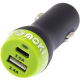 Moki TypeC and USB Car Charger Black