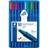 STAEDTLER TRIPLUS WALLET 437 MSB10 BALLPOINT PEN ASSORTED PACK OF 10