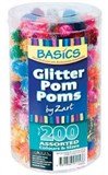 PP205 BASIC POM POMS GLITTER COLOURS PK200