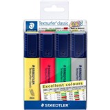 STAEDTLER CLASSIC HIGHLIGHTERS TEXTSURFER CLASSIC WALLET OF 4