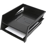 ECONOMY STACKING DOCUMENT TRAY BLACK ENVIRO PORTRAIT