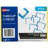 AVERY TUBECLIP FILE U PIECE BLUE PK25