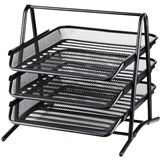 ITALPLAST MESH DOCUMENT TRAY 3 TIER BLACK