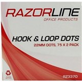 VELCRO HOOK AND LOOP DOTS 22MM BOX HDOTC SPOTS RAZOR PK150 75 OF EACH