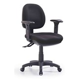 CLERICAL CHAIR BLACK FABRIC 3 LEVER MEDIUM BACK WITH ARMS P350CMB