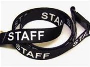 LANYARD PRINTED STAFF BLACK DCLIP PK10