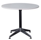 RAPIDLINE TYPHOON ROUND MEETING TABLE 900D X 730MMH WHITE TOP BLACK BASE