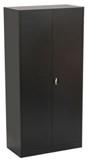 METAL STATIONERY CUPBOARD 900W X 450D X 1850MMH BLACK