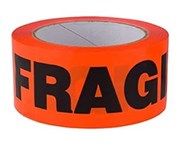 FRAGILE PRINTED PACKAGING TAPE 48mmx66m ROLL ORANGE BLACK