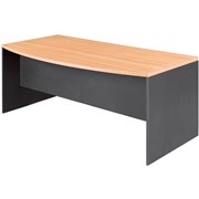 OM BOW FRONT DESK W2100 x D900750 x H720mm Beech Charcoal