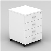 OM MOBILE PEDESTAL 4 STIONERY DRAWERS WHITE