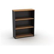OM BOOKCASE W900 x D320 x H1200mm Beech Charcoal