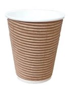 12OZ DOUBLE WALL RIPPLE CUP KRAFT BROWN BX500